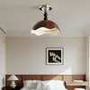 Lámpara de Techo Minimalista Estilo Japonés para Dormitorio Color Cáscara de Huevo Vintage Francés Lámpara Color Nogal Retro para Dormitorio Principal Sala de Estudio