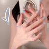 Nuevo anillo abierto de resina de cola de sirena para mujer, anillo ajustable de dedo índice de doble capa, anillo de moda personalizado