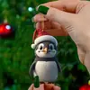 Nuevo Producto Transfronterizo, Interesante y Creativo Pingüino Pequeño Navideño Colgante Plano Acrílico Decoración de Espejo Retrovisor de Coche