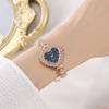 Nuevo Reloj de Moda Cadena de Flor Incrustaciones de Diamante Reloj para Mujer Esfera de Color Amor Pulsera Ajustable Versátil