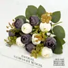 10 Galhos de Flor Artificial de Botão de Chá Estilo Europeu para Decoração de Casamento, Decoração de Casa, Enfeites de Flores Artificiais, Adereços de Fotografia