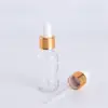 Fabricante en stock botella transparente para aceites esenciales 15ml Botella blanca para aceites esenciales 10ML botella con gotero esmerilado botella para aceites esenciales 30ml