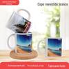 Fabricantes de Shandong caneca branca com revestimento personalizado pode ser impressa com vários padrões publicidade transferência térmica caneca de cerâmica com revestimento branco
