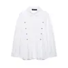 BZL Comércio Exterior Transfronteiriço 2026 Novo Verão Estilo Europeu e Americano Botão de Nó de Corda Ornamento Camisa de Popeline Top 7019310 Cor da Foto