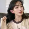 Pendientes de Tachuela Festivos de Año Nuevo s925 Color Rosa Moda Sencillos Combinan con Todo Celebridad de Internet Distintivos Estudiante Pendientes de Flocado