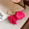 Pendientes de gancho de resina con forma de hoja ovalada y pluma, transfronterizos europeos y americanos, pendientes frescos y sencillos de verano, pendientes de diseño nicho para mujer