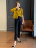 Plus Seleciona Cuidadosamente Calças de Fato Casual de Início de Outono Simples para Mulheres, Roupa de Trabalho Pequena, Look Versátil Emagrecedor Calças Retas Cigarrete Nove Pontos