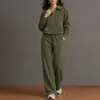 Otoño 2026 Nuevo Moda Transfronteriza Europea y Americana Ropa para Mujer Casual Cremallera Color Sólido Top y Pantalones de Pierna Ancha Conjunto de Dos Piezas