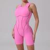 Venta Caliente Transfronteriza LULU Mismo Estilo Color Cruzado Ajustado Traje Todo en Uno Deporte Fitness Belleza Espalda Traje Deportivo de Fitness