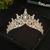 Tiara de Coroa de Noiva Transfronteiriça Estilo Europeu e Americano Barroca Luxuosa e Grandiosa Coroa de Liga Leve Acessório para Vestido de Festa de Princesa