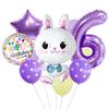Conejo de Pascua transfronterizo púrpura impresión digital en película de aluminio globo de látex traje de haz diseño de fiesta de cumpleaños paisaje