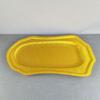 Plato de sashimi de estilo europeo acrílico dorado rectangular de plástico grueso para cochinillo asado, plato de fruta, plato plano