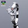 Anillo de moissanita en forma de corazón de 8*8, venta al por mayor, anillo de moissanita de platino bañado en plata S925 de 2 quilates, regalo para mujer