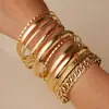 Joia de Mão Europeia e Americana Transfronteiriça Moda Quente Mais Vendida com Design Geométrico Irregular Único, Conjunto de Pulseiras de Alto Padrão Estilo Luxo Leve para Mulheres