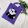 Bolsa de Tricô Ins Desenho Panda Feminina Moda para Carregar na Mão Grande Capacidade Bolsa de Ombro Bolsa Transversal Bolsa