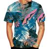 Camiseta de Comércio Exterior Transfronteiriço Verão Estilo Europeu e Americano Street Impressão Digital 3D Masculina Manga Curta Esportiva Camiseta Top Verão t