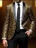 Chaqueta de traje europea con lentejuelas para hombre, ropa formal para actuación en discoteca, presentador, traje de escenario ajustado para hombre