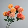 Bola de flor de diente de león artificial de 3 cabezas, adecuada para decoraciones de bodas, arreglos de pasillo, arreglos florales de suelo y decoración del hogar/sala de estar; flores de seda