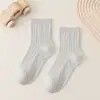 Calcetines para Niños 2026 Primavera 10A Calcetines Antibacterianos Color Sólido para Niños Bebé Desodorantes Antiácaros Calcetines de Media Pantorrilla Estilo Delgado de Verano