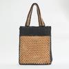 Verano nueva bolsa de ganchillo Z nueva A bolsa de mujer color contrastante tejida a mano bolsa de compras tote de hombro bolsa de paja