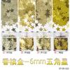 Láser de estrella de cinco puntas de 6 mm con borde transfronterizo, polvo brillante de colores, decoración de ojos, pegamento de fototerapia, arena movediza, relleno de epoxi