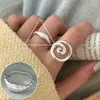 Anillo Minimalista Redondo de Perlas Japonés y Coreano para Mujer, Estilo Europeo y Americano, Geométrico, Estilo Fresco, Ajustable, Anillo de Dedo Índice Transfronterizo de Moda