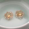 Colgante con forma de flor de circón microincrustado de 17 mm con retención de color de cobre puro, soporte para flores, material para horquilla hecho a mano