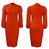 D3127 Otoño e Invierno 2022 Nuevo Comercio Exterior Mujer Color Sólido Temperamento Tongle Moda Europa y América Talla Grande Vestido Transfronterizo