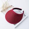 Sombrero de Paja Transfronterizo con Parte Superior Abierta, Sombrero Parasol, Sombrero de Verano para Mujer, Cubre Rostro, Versátil, Sombrero de Playa de Ala Ancha, Sombrero de Protección Solar para Exteriores