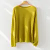 Suéter tejido de un solo hombro para mujer, con sensación relajada francesa, de Tencel, lana y cachemira, top de manga larga para usar como capa base