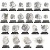 Decoraciones para Uñas White Small Flower Zircon Stacked Rhinestone, Perla 3D Cuadrada de Lujo Ligero Sin Base, Pedrería al por Mayor
