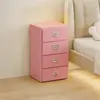 Mesita de Noche de Plástico Retro de Múltiples Cajones para Dormitorio, Gabinete Multifuncional para Almacenamiento de Joyas Dopamina para Habitación de Alquiler