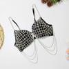 Europeus e Americanos Cross-border Amazon AliExpress Sexy Rhinestone Chain Tassel Corset Outer Wear Ultra Short Backless Bead Wrap Peito