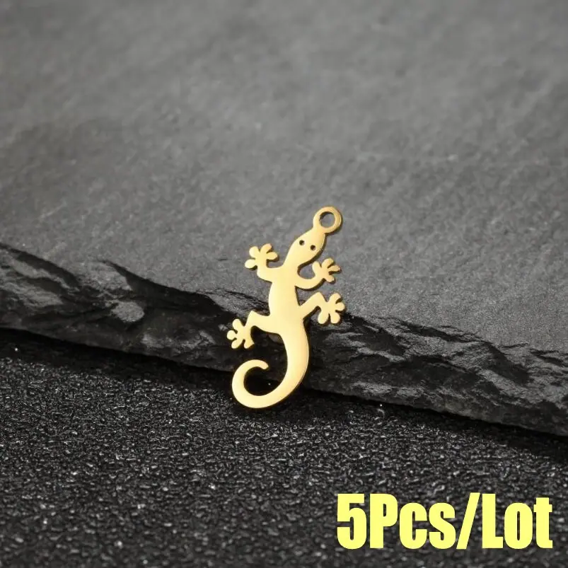 5PCS Lucky Lizard Charms Stain