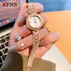 Reloj de Lujo de Gama Alta Accesible Ofns Correa de Acero para Mujer Aliento de Bebé Resistente al Agua Pequeño Redondo Reloj de Cuarzo Retro para Viajero de Negocios