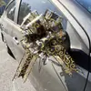 Nuevo 6.4cm gasa de nieve a través de flor grande dorada a mano flor flor empaque de regalo decoración de coche de boda flor 70#