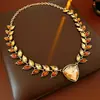 Set de Borla de Espiga de Trigo Incrustada con Diamantes Vintage para Mujer, Joyería de Moda, de Nicho, Versátil con un Toque de Lujo Ligero y de Alta Gama