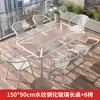 Conjunto de Mesa e Cadeiras Pequenas para Varanda de Três Peças Mesa e Cadeiras de Chá para Lazer Mesa e Cadeiras Externas Mesa Dobrável de Vidro Branco para Pátio Externo