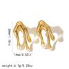 Pendientes de acero y titanio con gotas de lava en oro de 18 quilates, especiales para el extranjero, para damas, con perlas, de acero inoxidable de alta calidad.