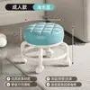 Taburete Pequeño Giratorio con Ruedas para Uso Doméstico, Taburete Bajo con Soporte Lumbar, Respaldo Acolchado Grueso Silencioso y Suave, Silla Pequeña con Ruedas para Movilidad y Estar Sentado Largo