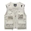 Chaleco Exterior Nuevo para Hombre con Múltiples Bolsillos para Senderismo y Fotografía, Chaleco de Verano de Secado Rápido de Corteholgado, Ropa de Trabajo Casual para Hombre