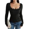Moda Femenina Casual de Venta Caliente Transfronteriza Temu Estilo Casual Camiseta Otoño e Invierno Versátil para el Trabajo Base Top de Manga Larga