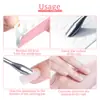 Empujador de acero para manicura transfronterizo Empujador de acero de herradura de doble cabeza ruso para eliminar piel muerta Lija de superficie de uña para manicura Hoja de lijado