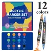Marcador Acrílico Doble Punta Más Vendido de Amazon Set de Marcadores Apilables Extraíbles Pincel Especial para Pintura de Estudiantes