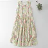 Vestido Floral Colorido Estilo Tropical para Mujer 2026 Verano Vestido sin Mangas Holgado
