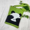 Bolsa de Tricô Ins Desenho Panda Feminina Moda para Carregar na Mão Grande Capacidade Bolsa de Ombro Bolsa Transversal Bolsa