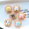 Comida de simulación brillante para hacer tú mismo, juego de dibujos animados de animales, pan tostado, crema, pegamento, funda para teléfono, accesorios de resina de belleza