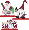 3 peças/conjunto Decoração de Mesa de Natal Papai Noel de Madeira Boneco de Neve Placa de Mesa Peças Centrais de Mesa de Madeira de Natal