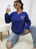 Sudadera de Hombro Caído con Estampado de Corazón al por Mayor de Fábrica Poliéster Europeo y Americano