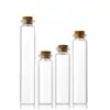 Botella Tubo de Corcho de Madera con Tapa de Rosca de 22 mm de Diámetro, Botella de Deriva Transparente, Botella de los Deseos, Botella de Vidrio, Botella para Embalaje de Té de Flores, Botella de Almacenamiento